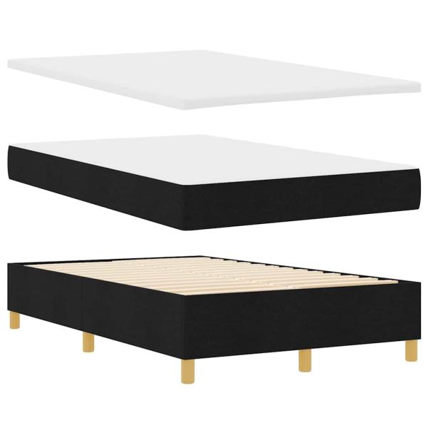 Boxspringbett mit Kopfteil Schwarz 190 x 120 cm Stoff