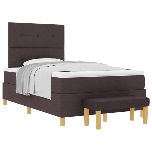 Boxspringbett mit Kopfteil Dunkelbraun 200 x 120 cm Stoff