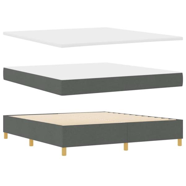 Boxspringbett mit Kopfteil Dunkelgrau 200 x 180 cm Stoff