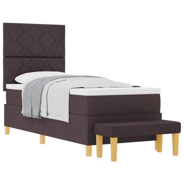 Boxspringbett mit Kopfteil Dunkelbraun 200 x 80 cm Stoff