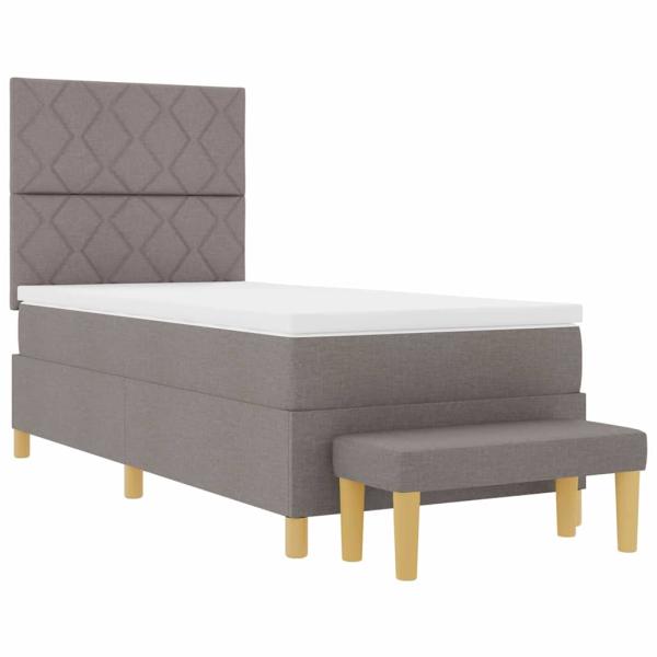 Boxspringbett mit Kopfteil Taupe 100 x 200 cm Stoff