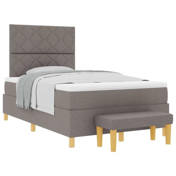 Boxspringbett mit Kopfteil Taupe 200 x 120 cm Stoff