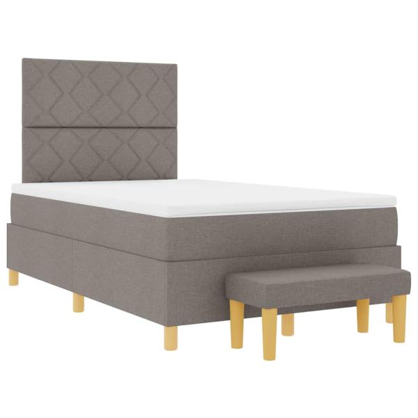 Boxspringbett mit Kopfteil Taupe 200 x 120 cm Stoff