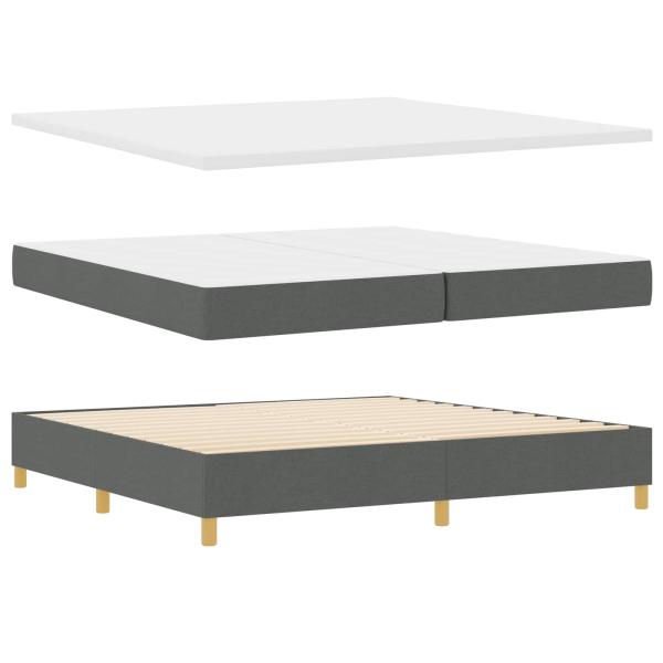 Boxspringbett mit Kopfteil Dunkelgrau 200 x 200 cm Stoff