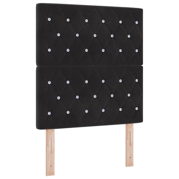 Boxspringbett mit Kopfteil Schwarz 200 x 80 cm Samt