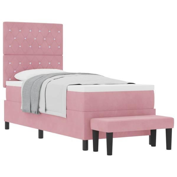 Boxspringbett mit Kopfteil Rosa 200 x 80 cm Samt