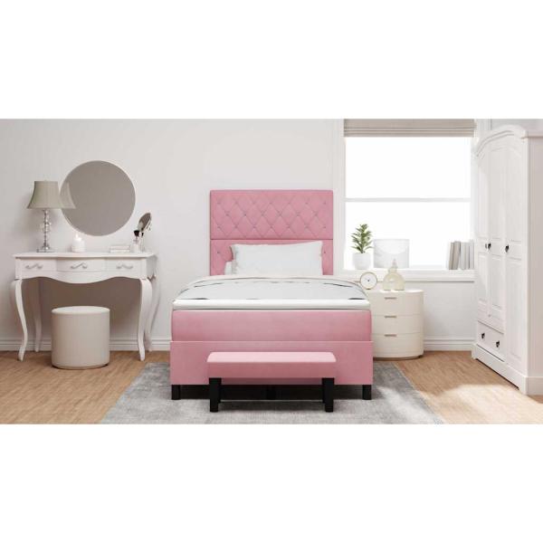 Boxspringbett mit Kopfteil Rosa 190 x 120 cm Samt