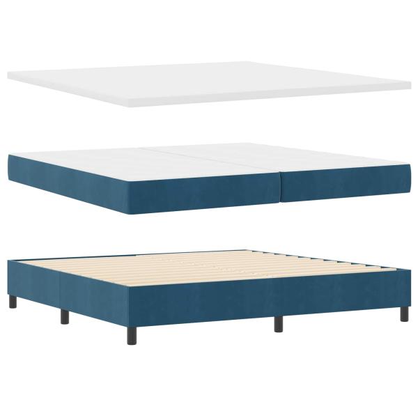Boxspringbett mit Matratze Dunkelblau 200 x 200 cm Samt
