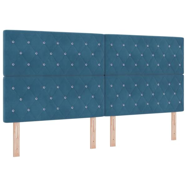 Boxspringbett mit Matratze Dunkelblau 200 x 200 cm Samt