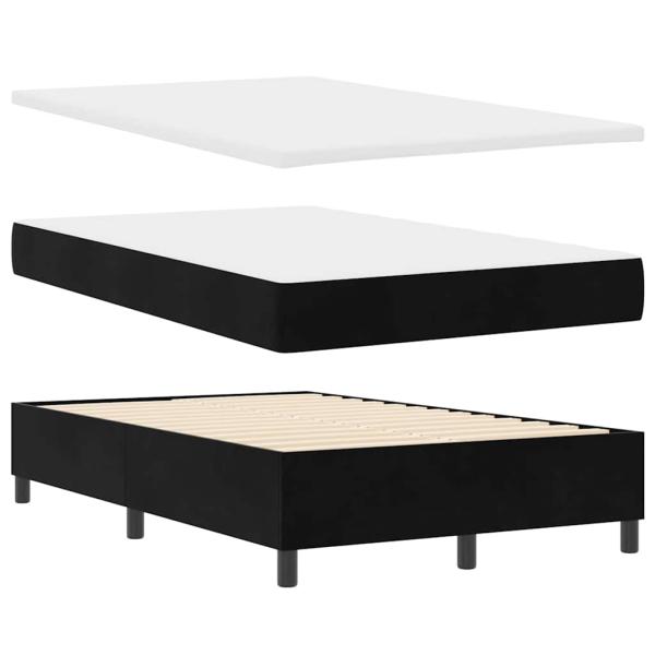 Boxspringbett mit Kopfteil Schwarz 190 x 120 cm Samt