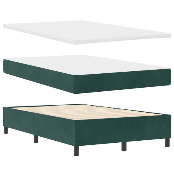 Boxspringbett mit Kissen Dunkelgrün 200 x 120 cm Samt