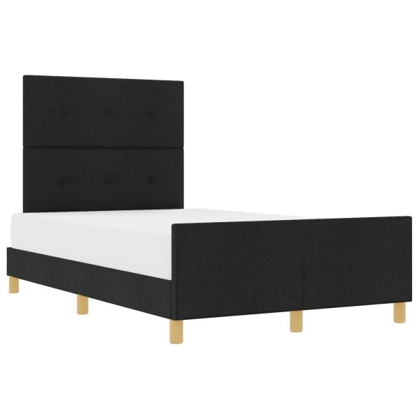 Bettgestell mit Kopfteil Schwarz 120 x 190 cm Stoff