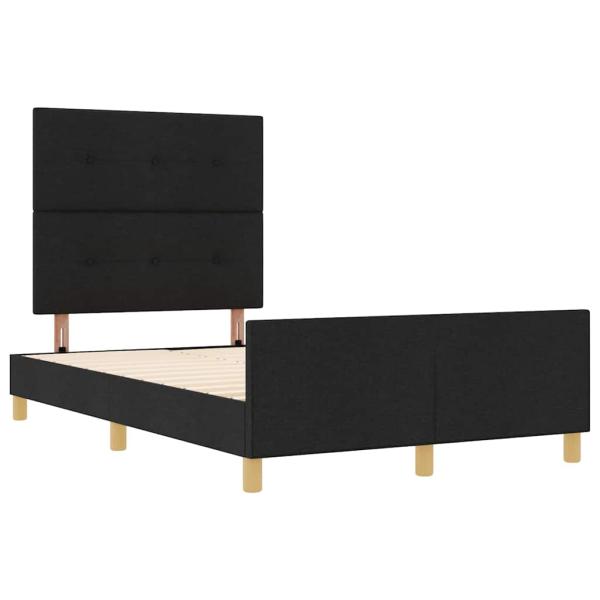 Bettgestell mit Kopfteil Schwarz 120 x 190 cm Stoff