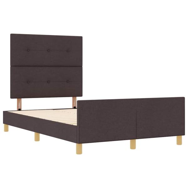 Bettgestell mit Kopfteil Dunkelbraun 120 x 190 cm Stoff