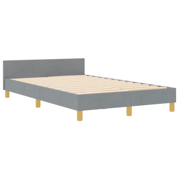 Bettgestell mit Kopfteil Hellgrau 120 x 200 cm Stoff