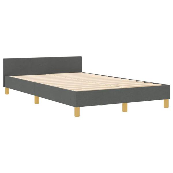 Bettgestell mit Kopfteil Dunkelgrau 120 x 200 cm Stoff