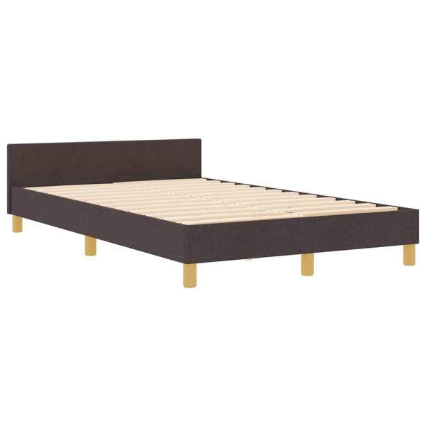 Bettgestell mit Kopfteil Dunkelbraun 120 x 200 cm Stoff