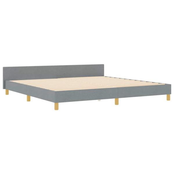 Bettgestell mit Kopfteil Hellgrau 200 x 200 cm Stoff