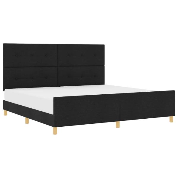 Bettgestell mit Kopfteil Schwarz 200 x 200 cm Stoff