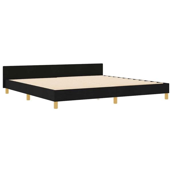 Bettgestell mit Kopfteil Schwarz 200 x 200 cm Stoff