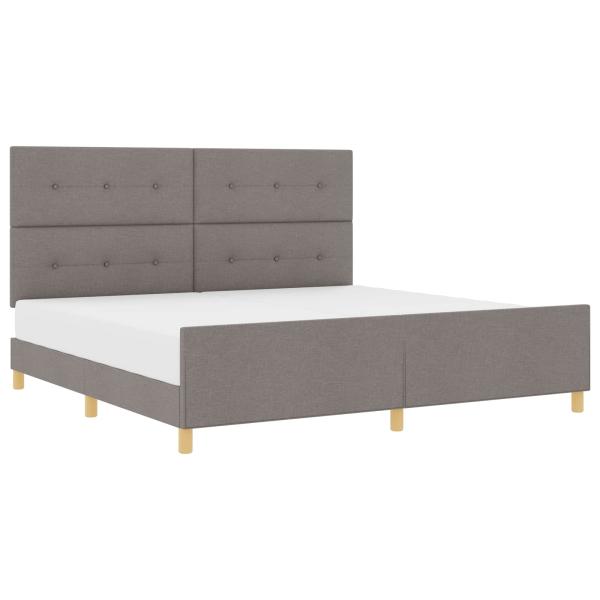 Bettgestell mit Kopfteil Taupe 200 x 200 cm Stoff