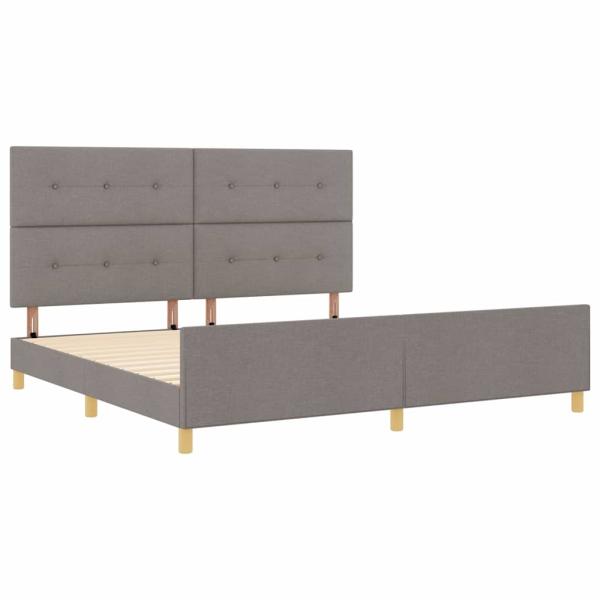Bettgestell mit Kopfteil Taupe 200 x 200 cm Stoff