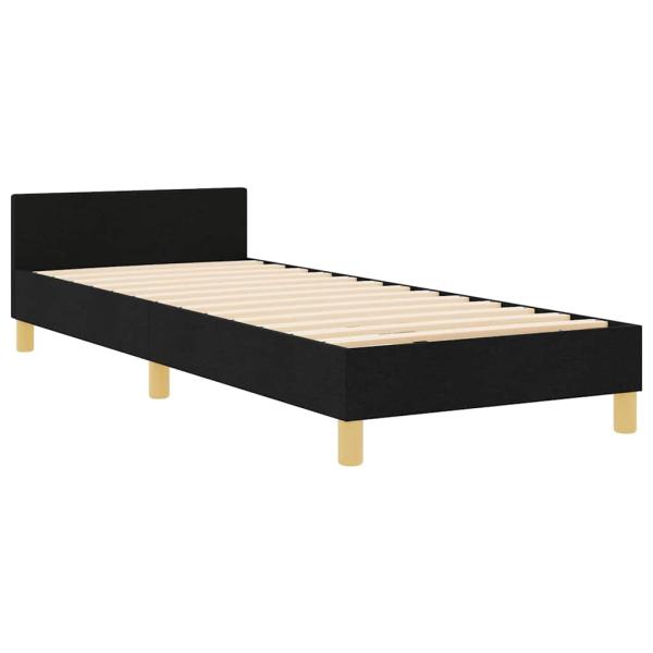 Bettgestell mit Kopfteil Schwarz 80 x 200 cm Stoff