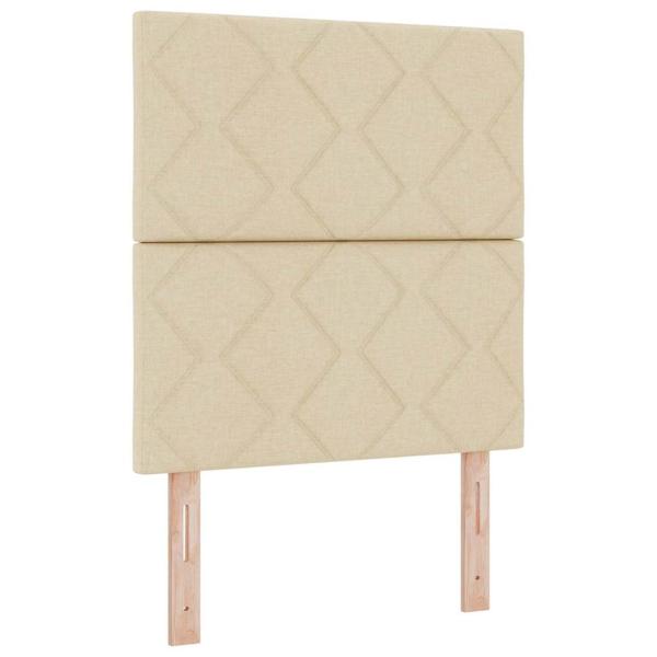 Bettgestell mit Kopfteil Creme 80 x 200 cm Stoff