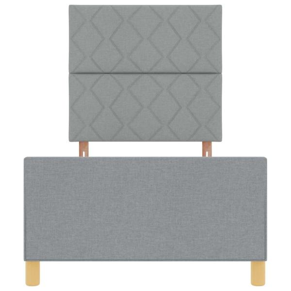 Bettgestell mit Kopfteil Hellgrau 90 x 190 cm Stoff