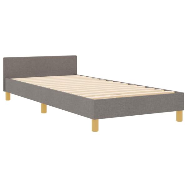 Bettgestell mit Kopfteil Taupe 90 x 200 cm Stoff