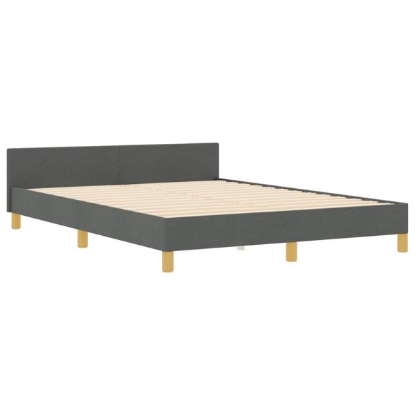 Bettgestell mit Kopfteil Dunkelgrau 160 x 200 cm Stoff
