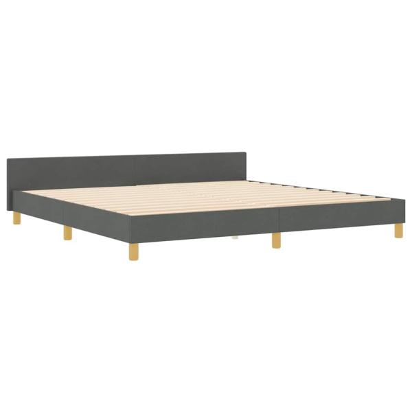 Bettgestell mit Kopfteil Dunkelgrau 200 x 200 cm Stoff
