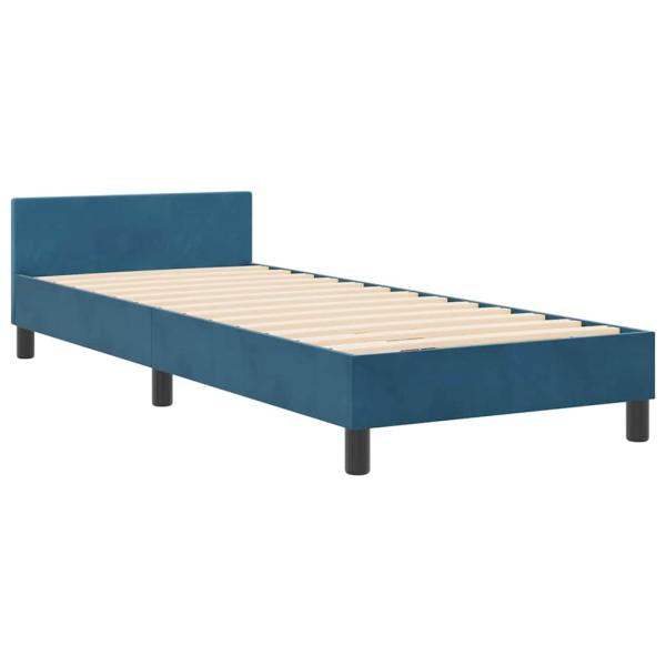 Boxspringbett mit Kopfteil Dunkelblau 80 x 200 cm Samt