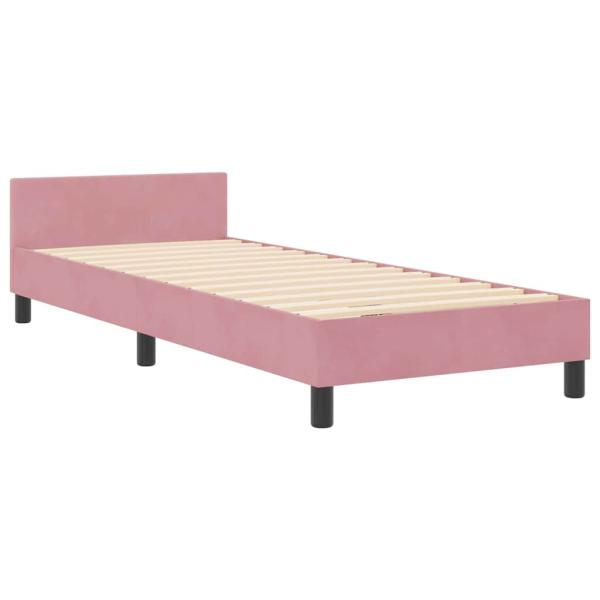 Boxspringbett mit Kopfteil Rosa 80 x 200 cm Samt
