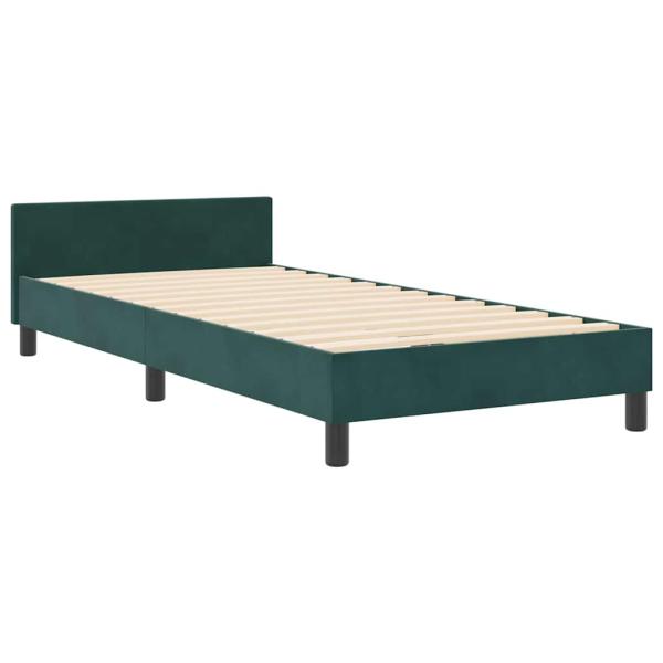 Boxspringbett mit Kopfteil Dunkelgrün 90 x 200 cm Samt