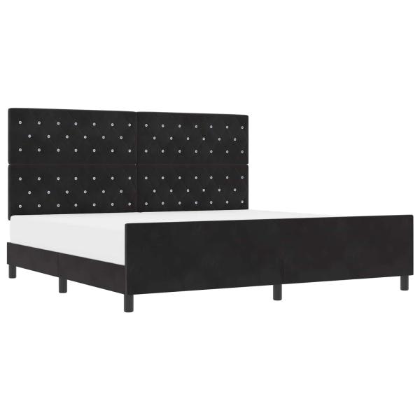 Boxspringbett mit Kopfteil Schwarz 200 x 200 cm Samt