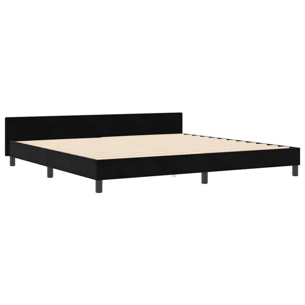 Boxspringbett mit Kopfteil Schwarz 200 x 200 cm Samt