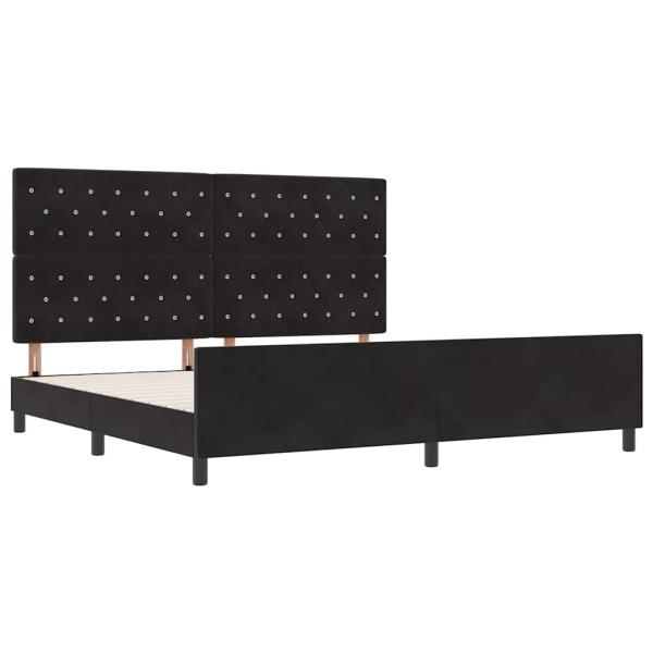 Boxspringbett mit Kopfteil Schwarz 200 x 200 cm Samt