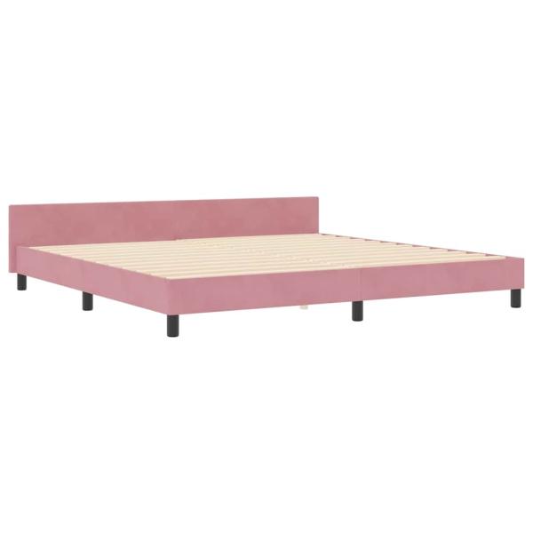 Boxspringbett mit Kopfteil Rosa 200 x 200 cm Samt