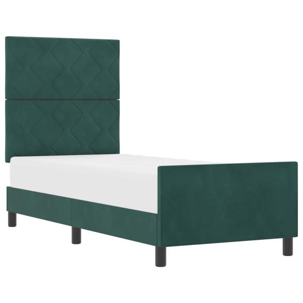 Boxspringbett mit Kopfteil Dunkelgrün 80 x 200 cm Samt