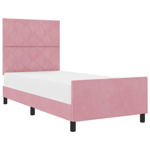Boxspringbett mit Kopfteil Rosa 100 x 200 cm Samt