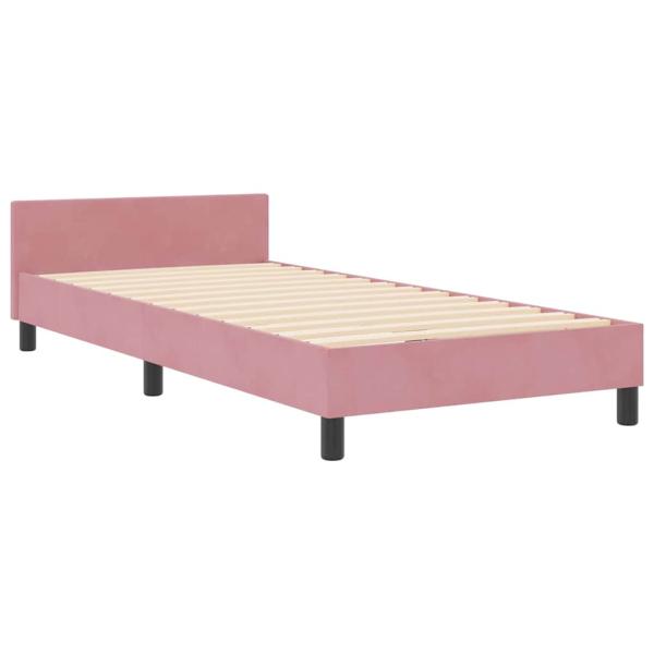 Boxspringbett mit Kopfteil Rosa 100 x 200 cm Samt