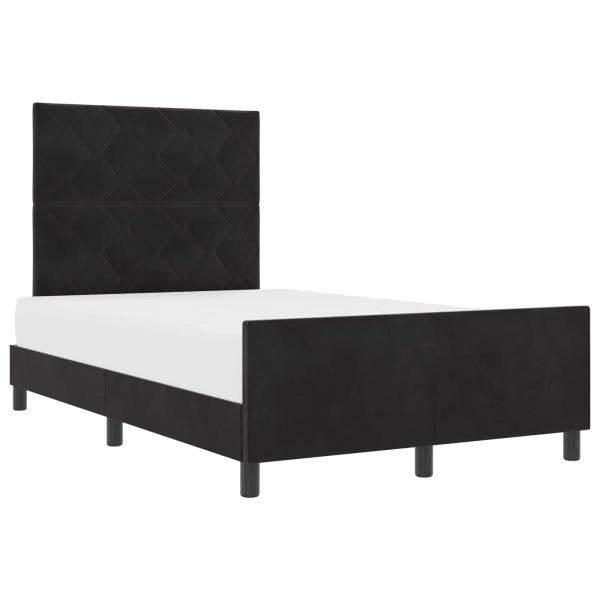 Boxspringbett mit Kopfteil Schwarz 120 x 190 cm Samt