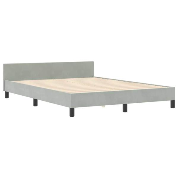 Boxspringbett mit Kopfteil Hellgrau 160 x 200 cm Samt