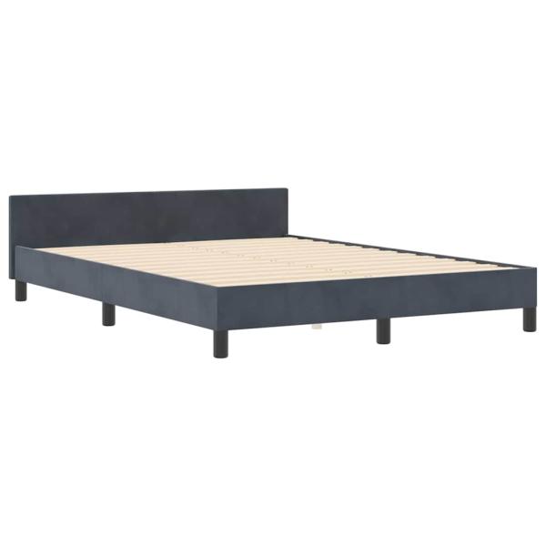 Boxspringbett mit Kopfteil Dunkelgrau 160 x 200 cm Samt