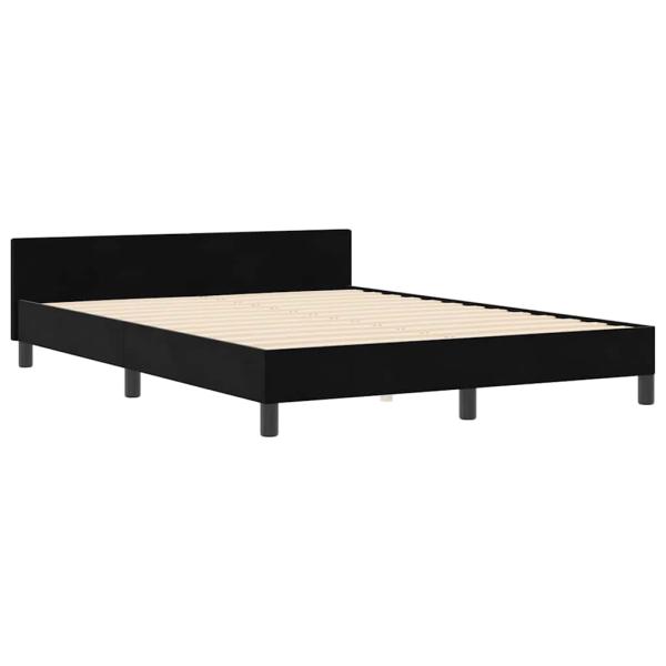 Boxspringbett mit Kopfteil Schwarz 160 x 200 cm Samt