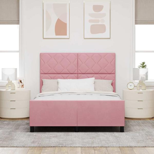 Boxspringbett mit Kopfteil Rosa 160 x 200 cm Samt
