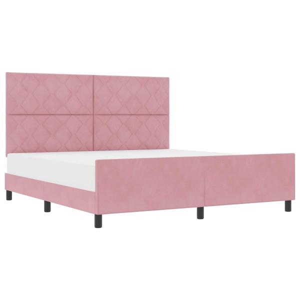 Boxspringbett mit Kopfteil Rosa 180 x 200 cm Samt