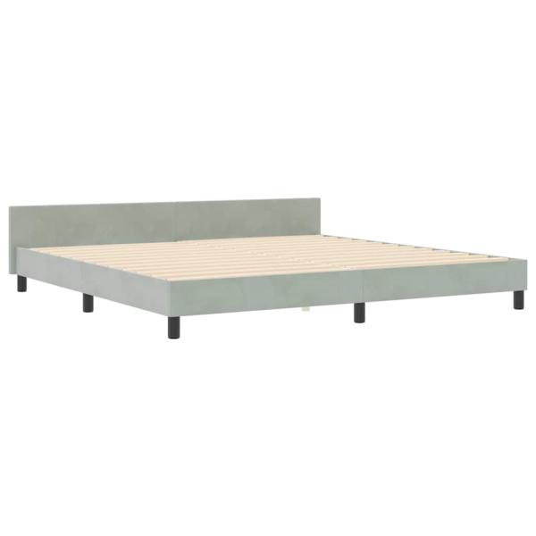Boxspringbett mit Kopfteil Hellgrau 200 x 200 cm Samt
