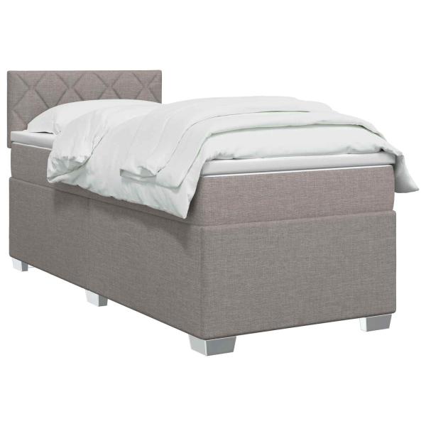 Boxspringbett mit Matratze mit Kopfteil Taupe 90 x 200 cm Stoff